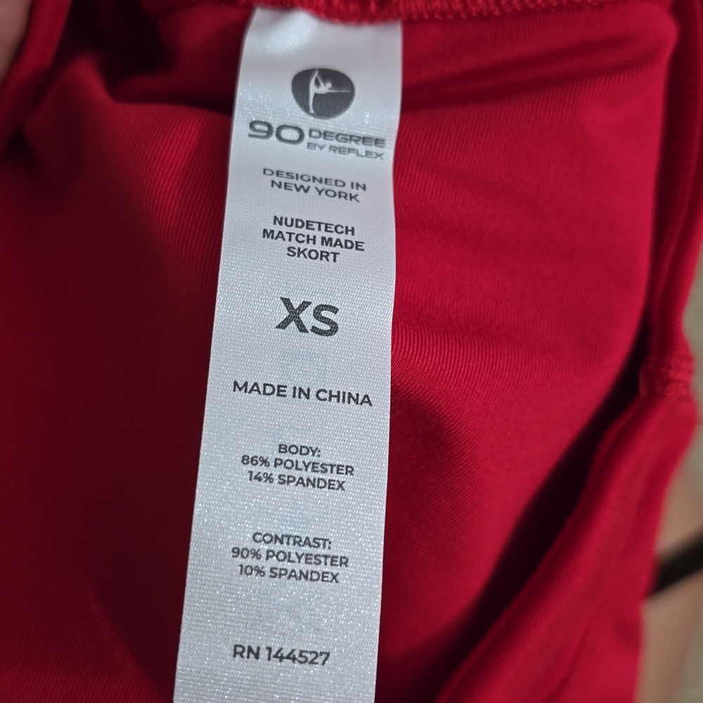 90 Degree By Reflex Red Track Skort.is Set,2 Pc - Picture 4 of 6